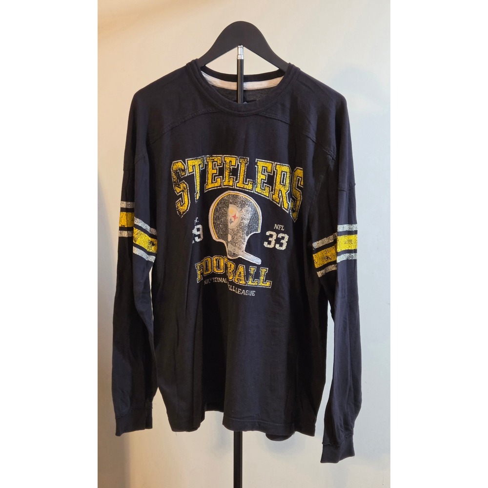 NFL Vintage Pittsburgh Steelers Long Sleeve T-Shirt Men's Size Large Black